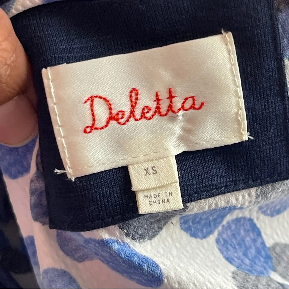 DELETTA | Navy Blue Layered V-Neck Tank Top Sz XS - Image 7