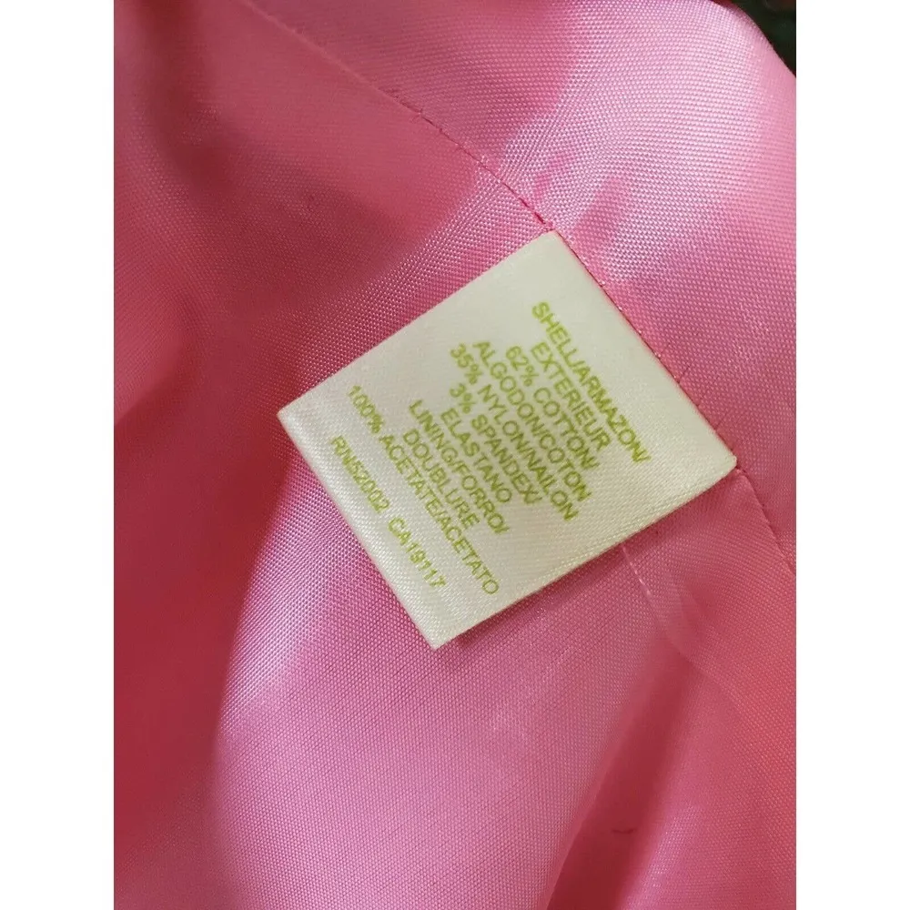 Sigrid Olsen Women Pink Floral Cotton Half Sleeve 3 Buttons Fitted Blazer - Image 10