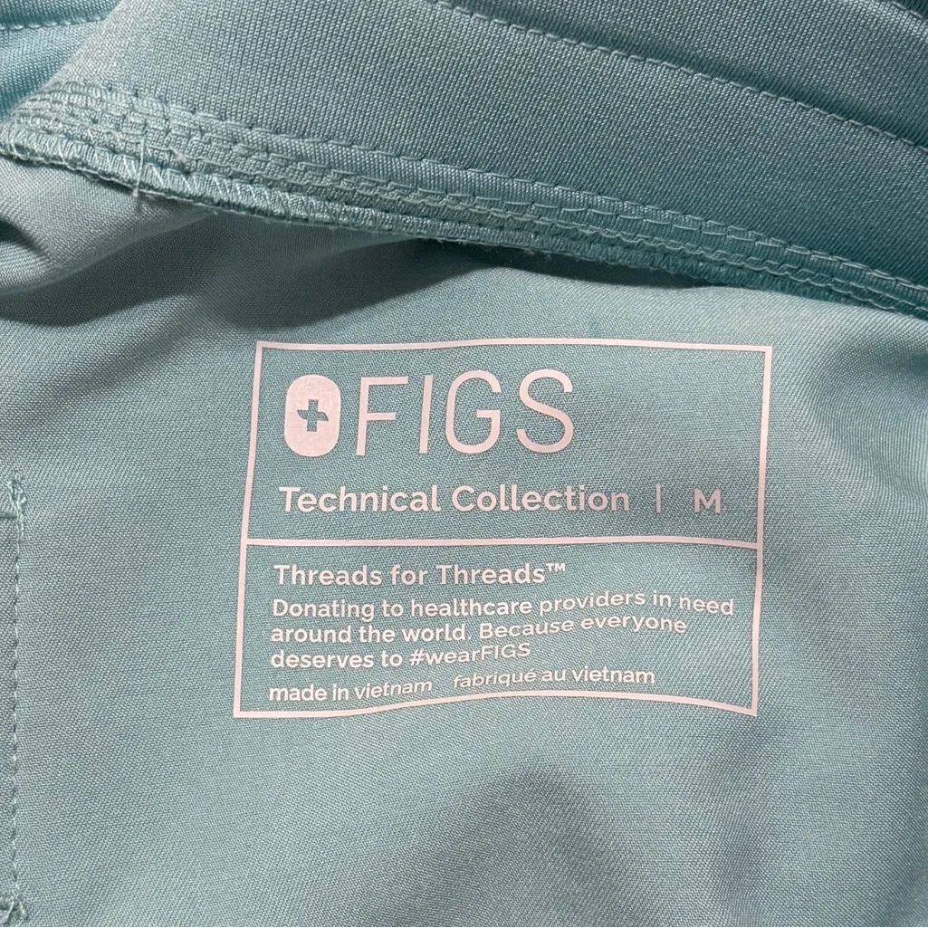 FIGS  Zamora Jogger Scrub Pant Size Medium Turquoise Light Teal - Image 4