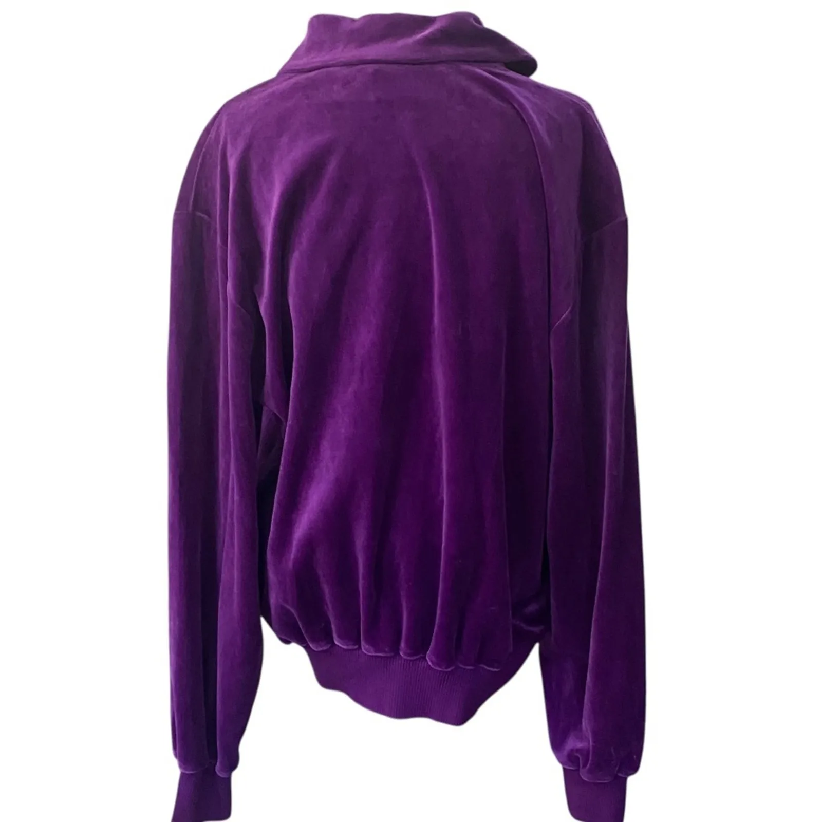 VINTAGE 90’s Lizsport Purple velvet velour pullover Top NEW Size LARGE - Image 4