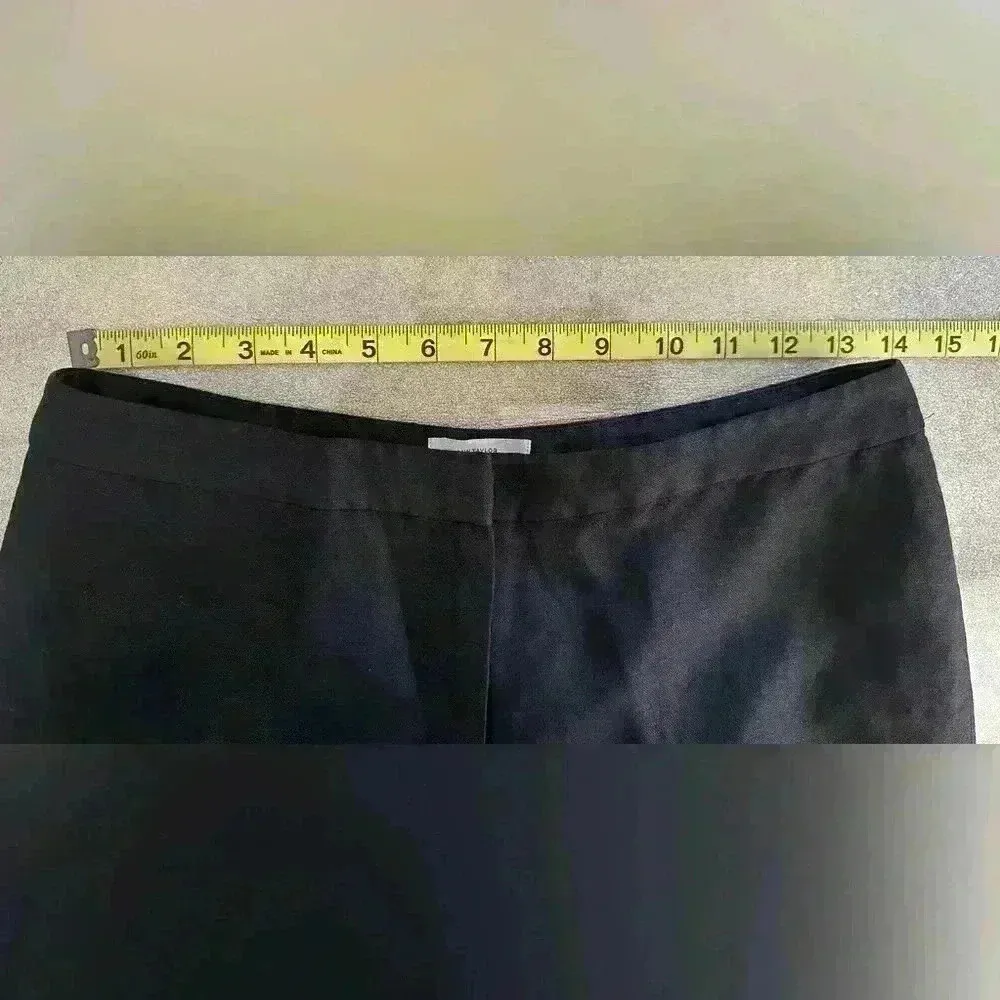 Ann Taylor Loft Linen Blend Black Women's Pants (369) - Image 7