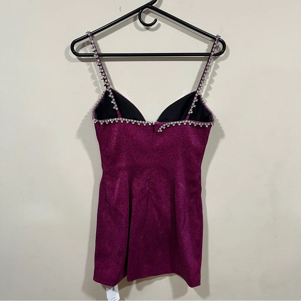 AREA Crystal Trim Sweetheart Dress In Pink size small women’s - Image 13