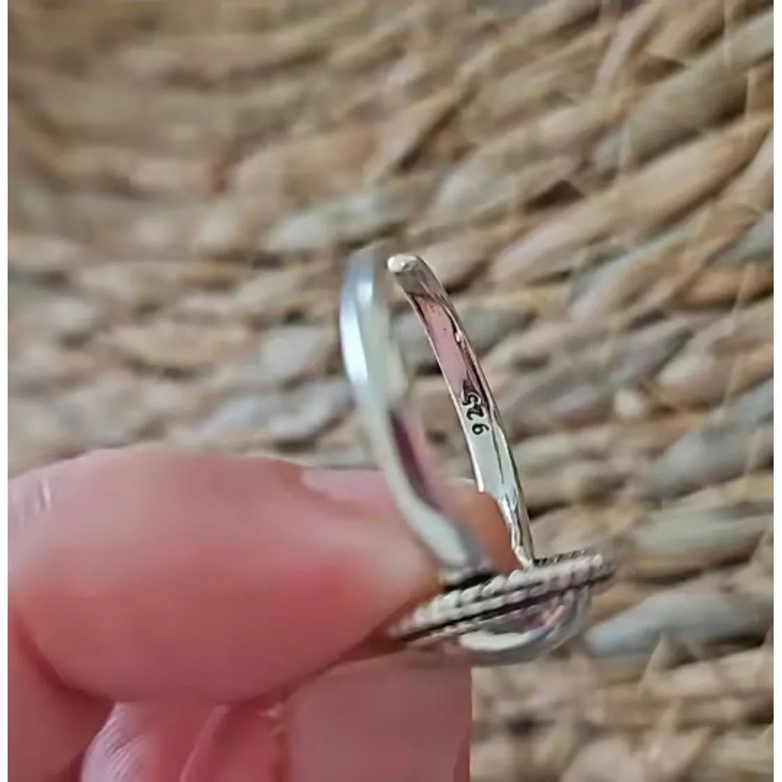 Silver Oval Cabochon Ring‎ | 925 Sterling Silver - Image 6