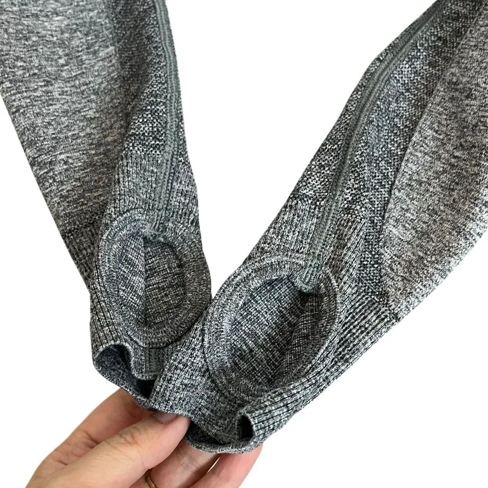 Gymshark Flex Crop Top Long Sleeve Charcoal Teal Athletic Gym Running Size S - Image 7