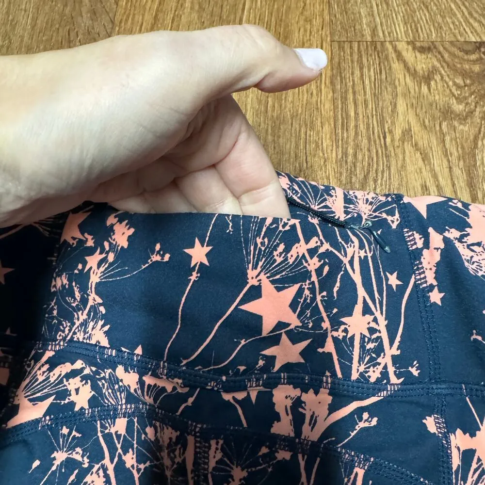 Sweaty Betty The Power Legging Yoga Pants XS Green Pink Star Floral Side Pocket - Image 6