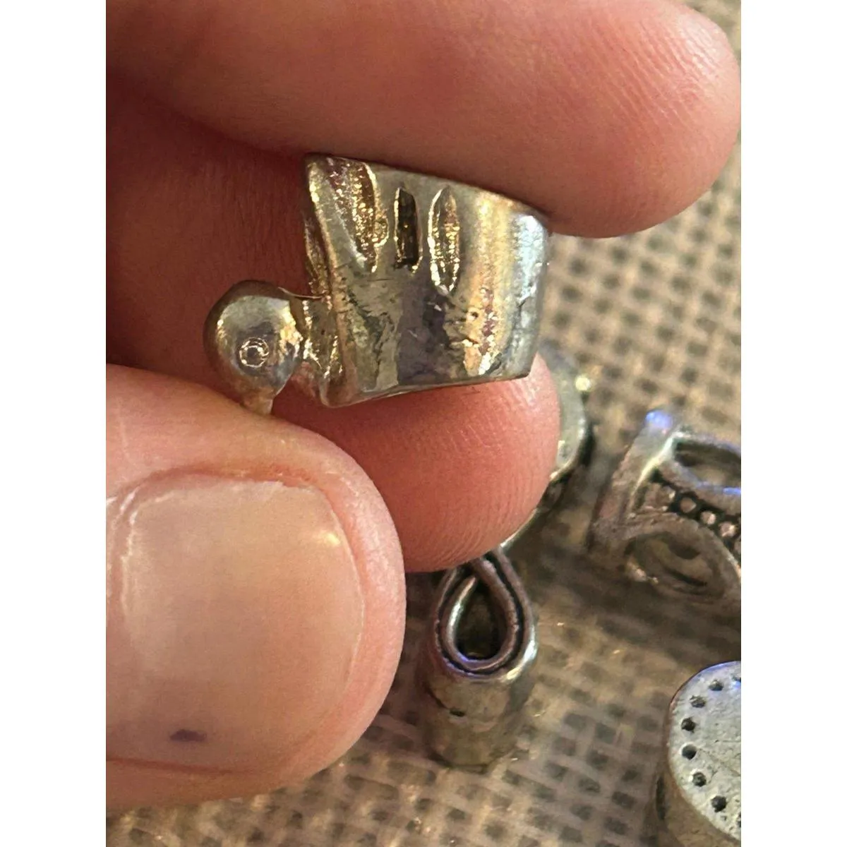 A495 charm bracket silver plated 5 pcs Gray - Image 2