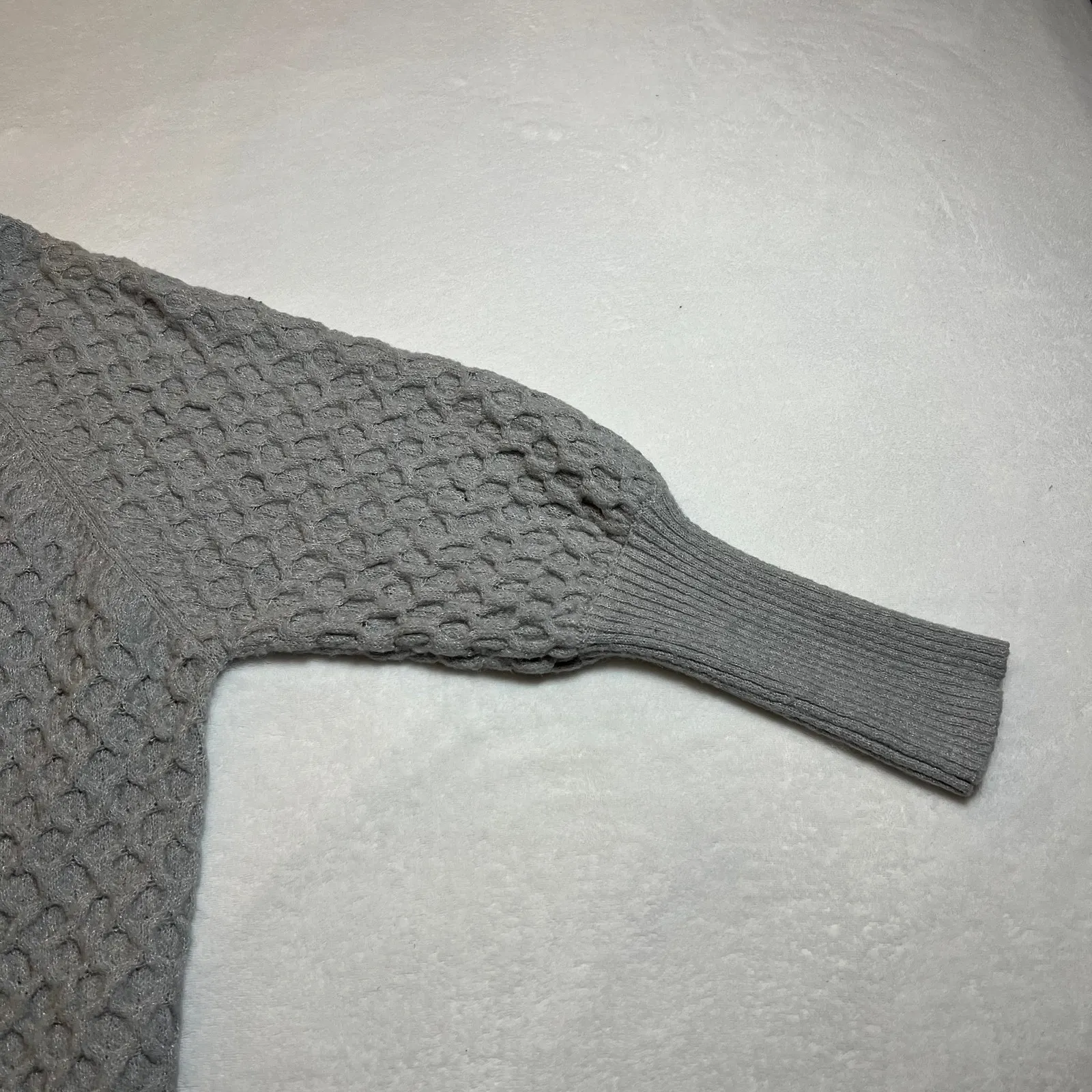 Terra & Sky Honeycomb Knit Pullover Sweater Size 2X Ballon Sleeve Casual Neutral - Image 7