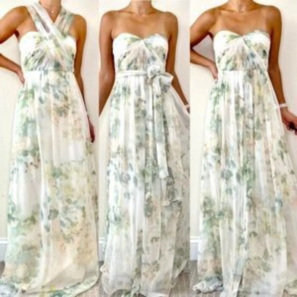 Jenny Yoo Nyla Gown Convertible Chiffon Watercolor Print Maxi Dress Nabi 12 - Image 61