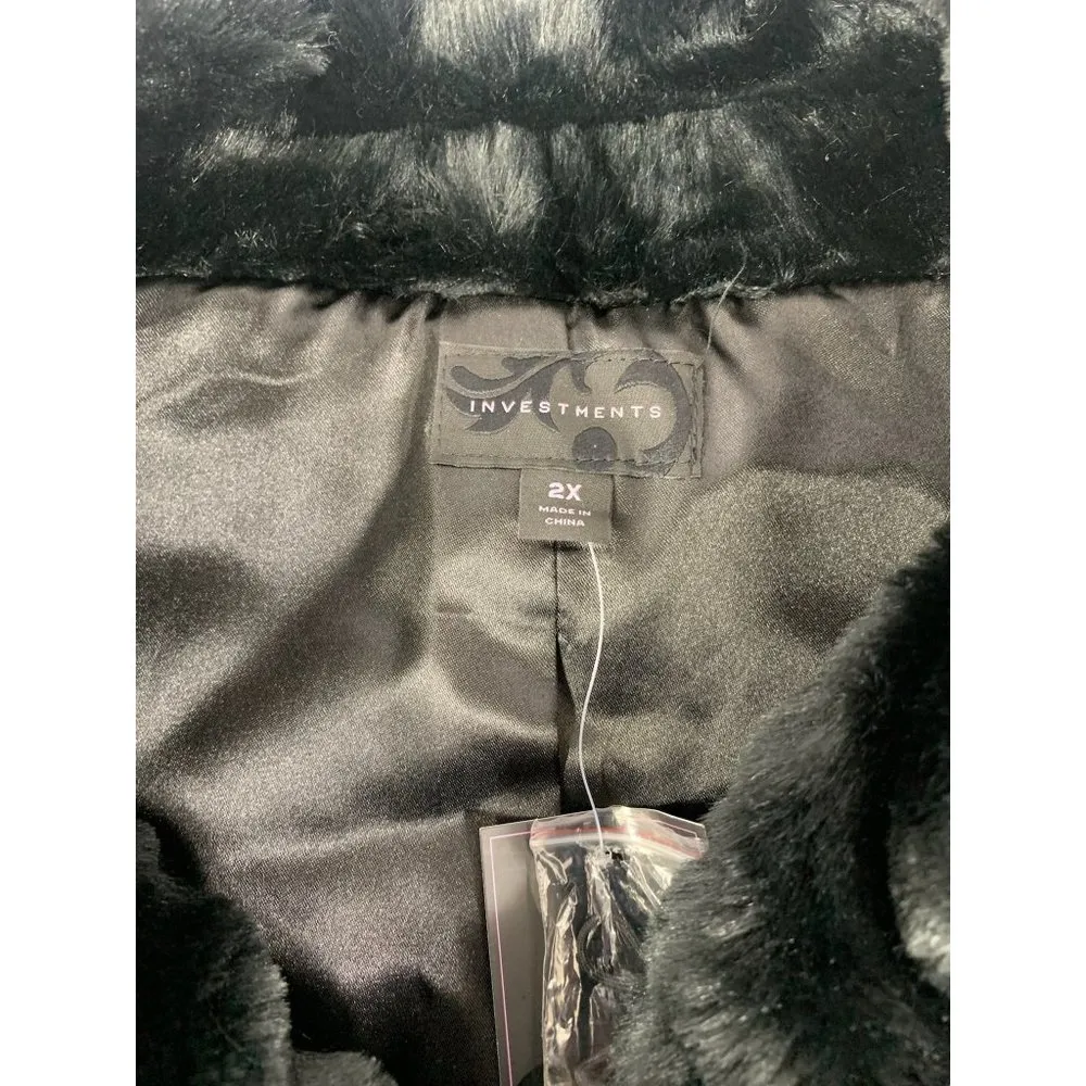 Investments II  Women's Fuzzy Black Vest - Image 3