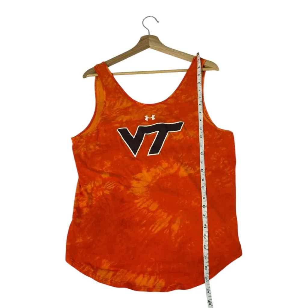 Under Armour VT Hokies Tank Top Women’s Medium Orange Tie Dye College Football - Image 8