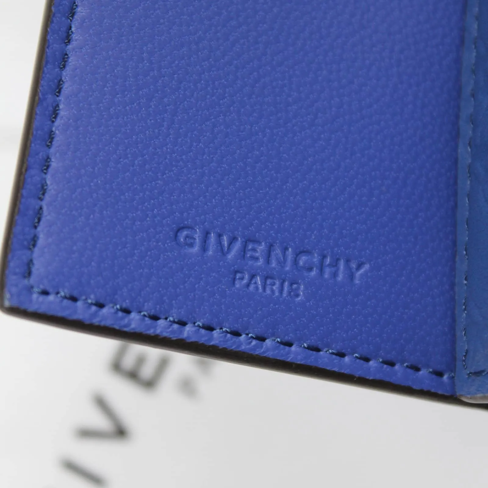 Givenchy  Bond Cobalt Blue Logo Embossed Mini Compact Wallet - Image 10