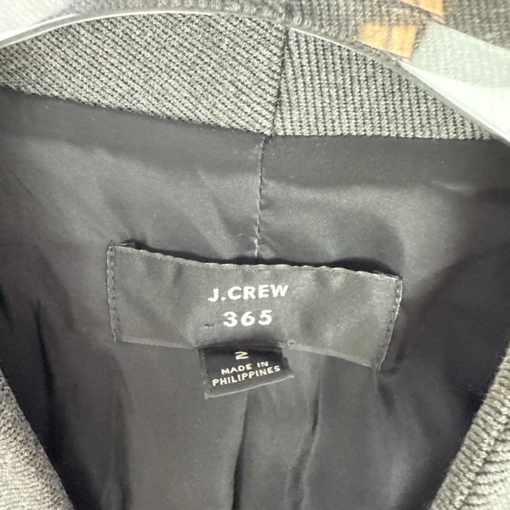 J. Crew 365 Going Out Blazer Stretch Twill Jacket Charcoal Gray Size 2 EUC - Image 5