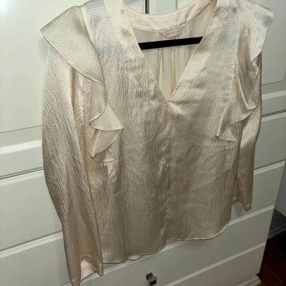 Rebecca Taylor Hammered Silk V Neck - Image 3