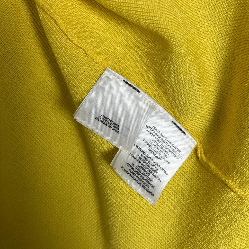 Anne Klein Malibu Open Cardigan Women’s S Yellow Knit Lightweight Preppy Casual - Image 6