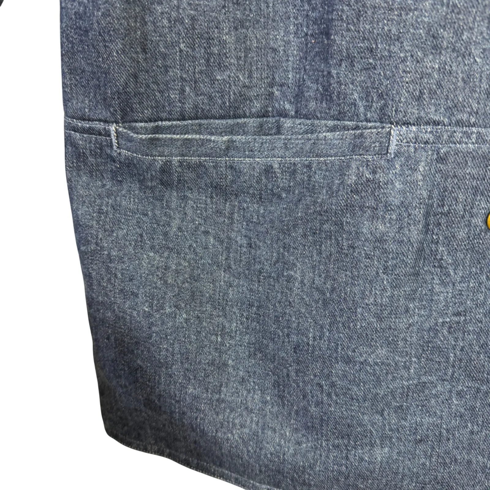 Vtg Orvis Denim Jacket Womens 8 Chore Coat Barn Jacket Cotton Blue Button Front - Image 3