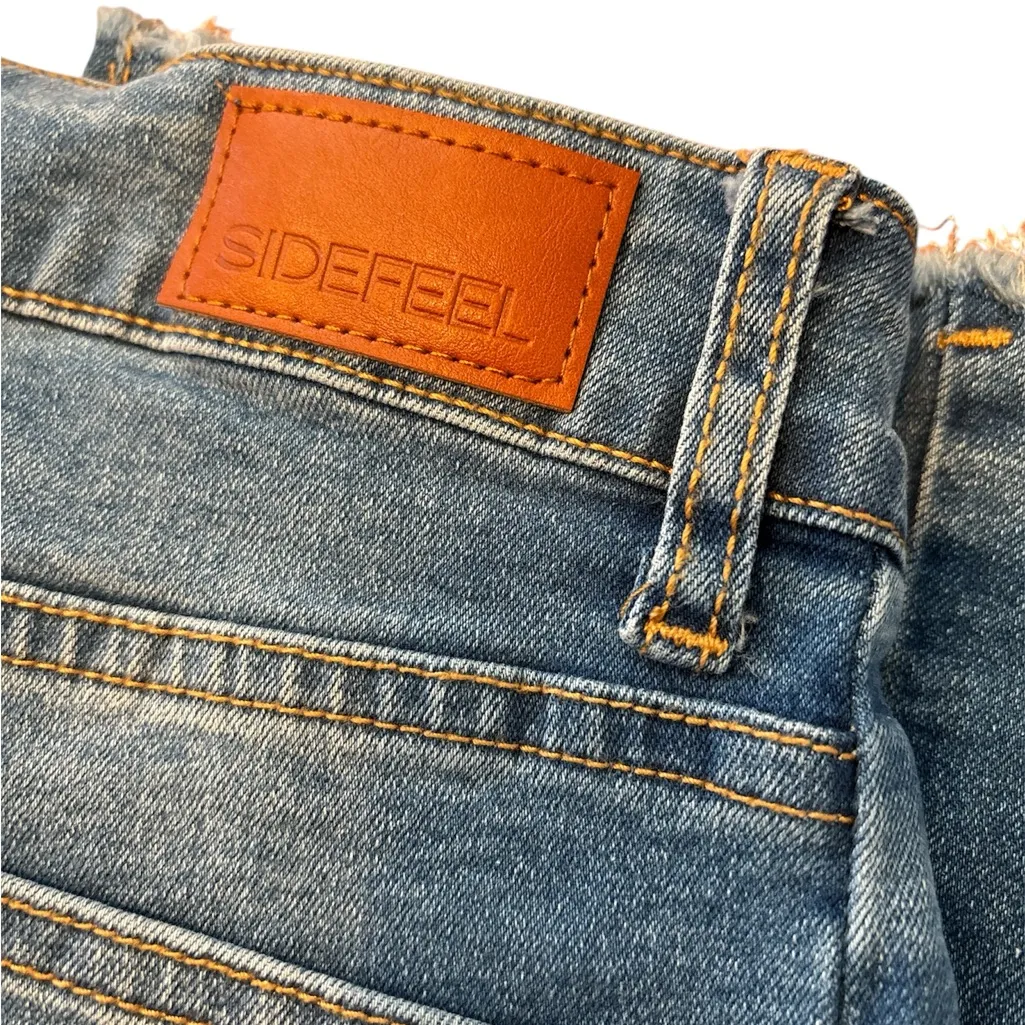 Sidefeel Women's Wide Leg Jeans High Waisted Strechy Raw Hem / NWOT - Image 3