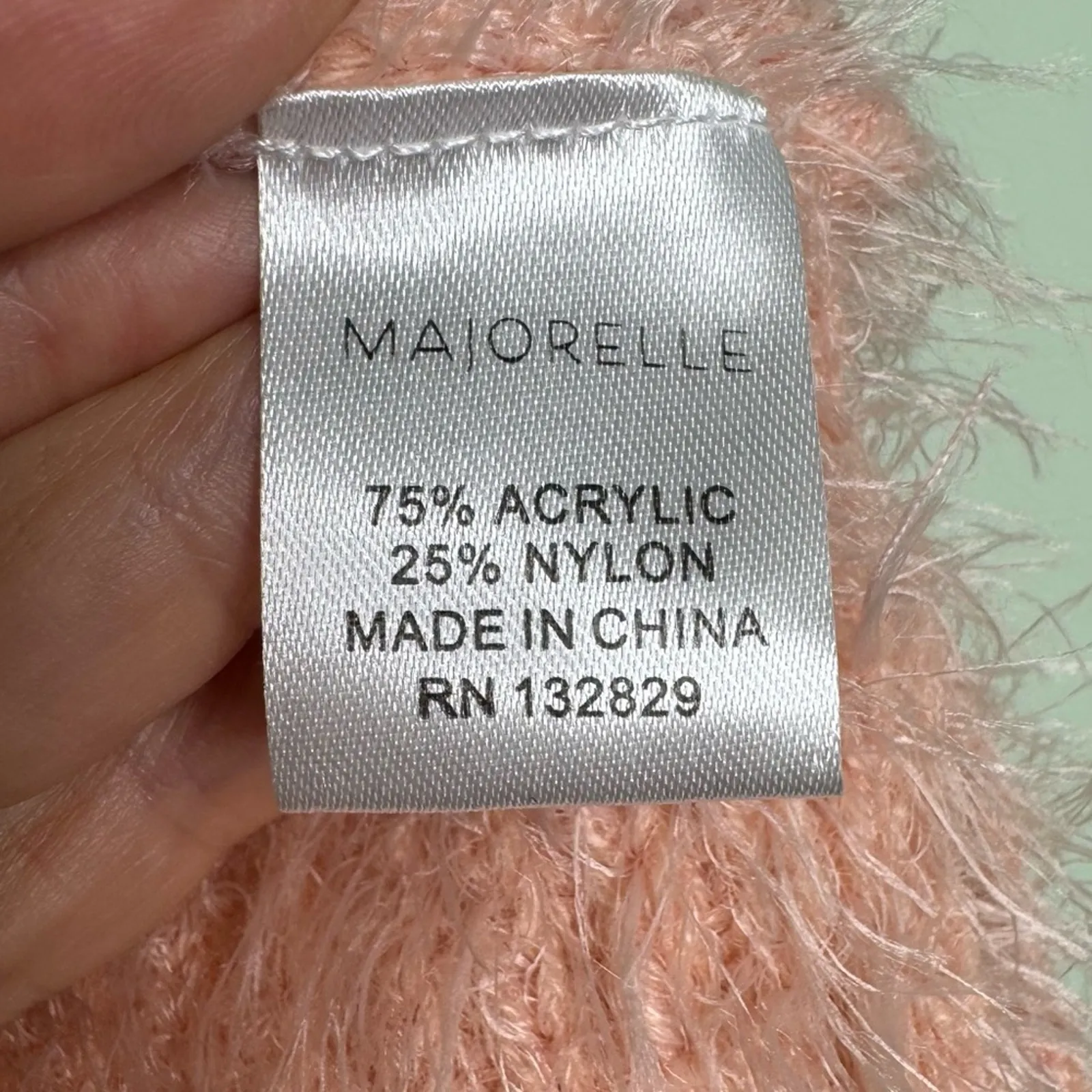 Majorelle Majorie Sweater Small Pink Fuzzy Knit Cropped Pullover Side Ties - Image 13