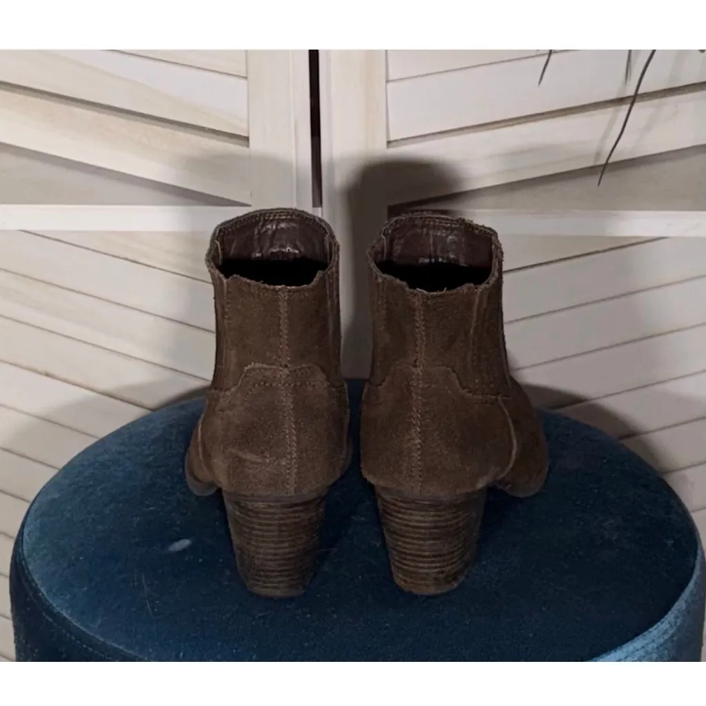 Dolce Vita chocolatebrown suede leather ankle cowboy boots booties sz 9 Brown - Image 7
