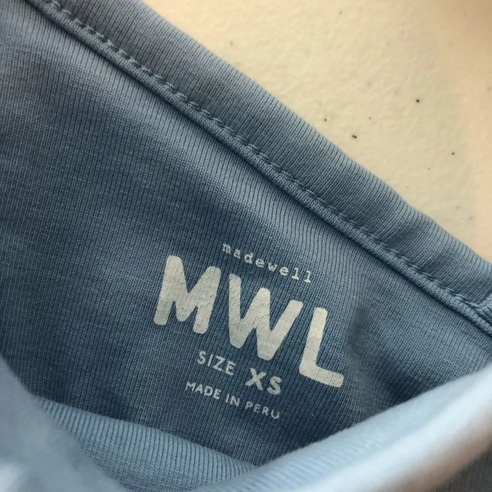 Madewell Womens Knit Biker Unitard: Botanical Dye Edition Shelf Bra Baby Blue XS - Image 6