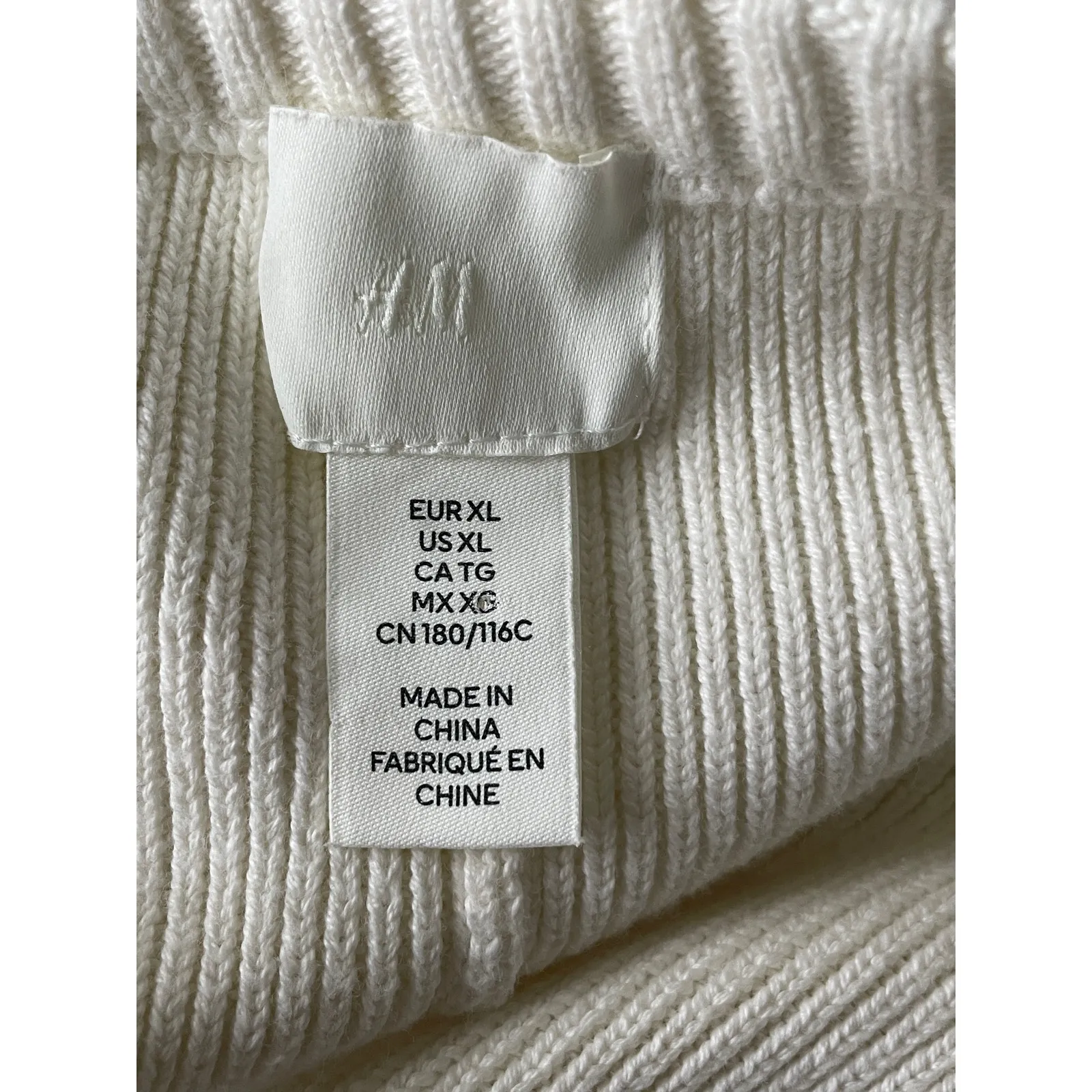 H&M Viral Old Money Rib Knit Fitted Button Mini Dress Off White Cotton - Image 6