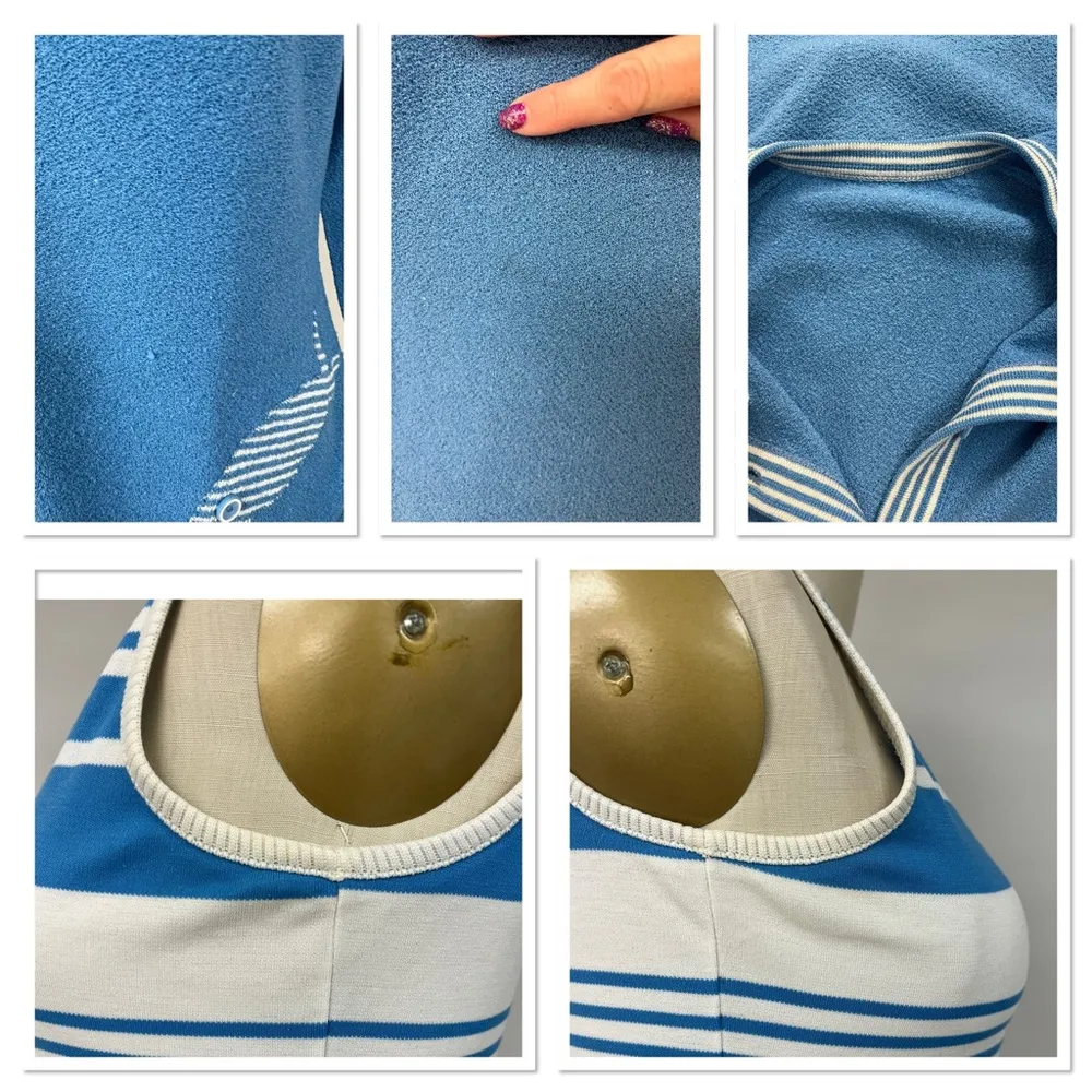 Vintage Cardigan & Blouse 16 Blue - Image 15