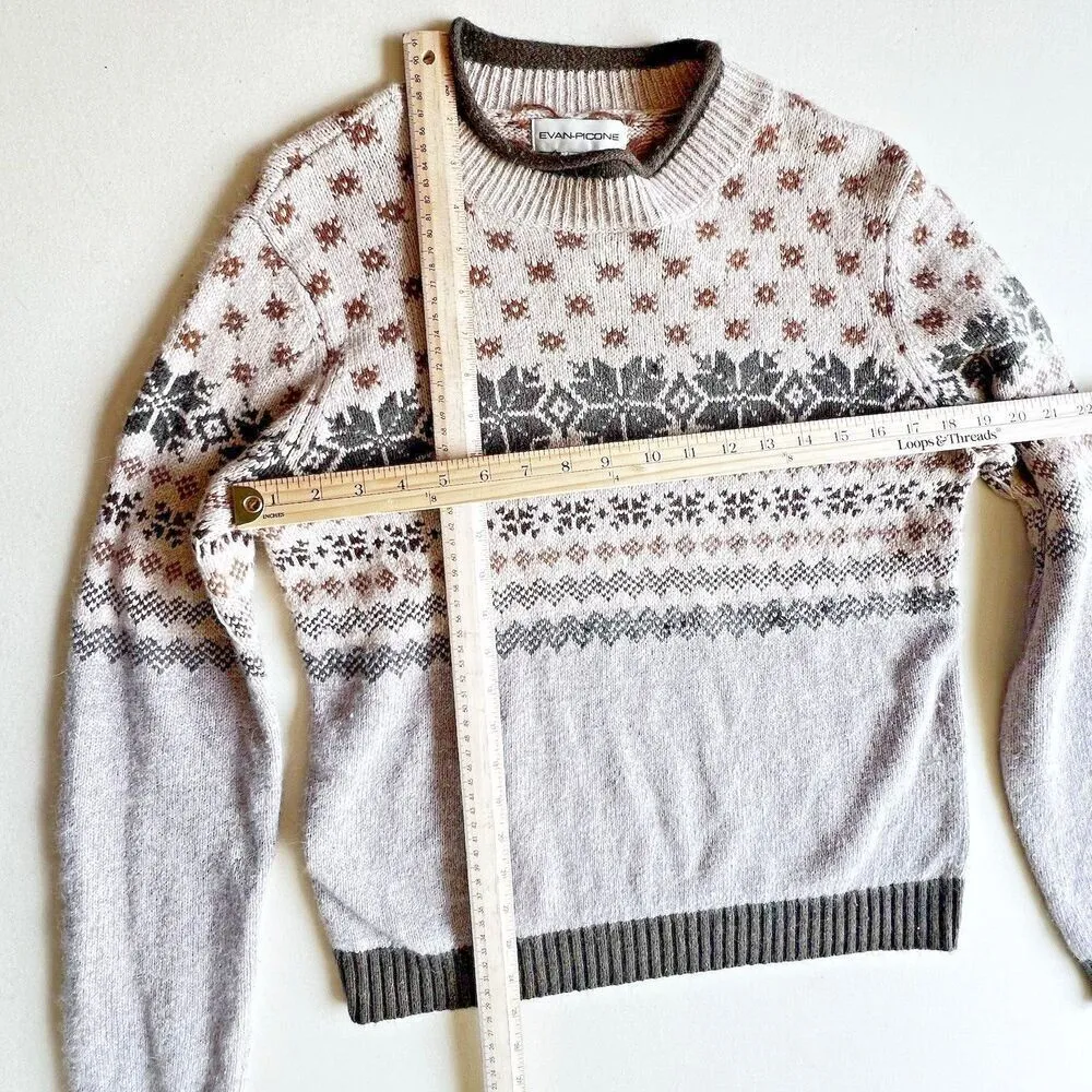 VTG Evan-Picone Sweater cozy  Womens SZ M Ramie Long luxury ugly sleeve Pullover - Image 5