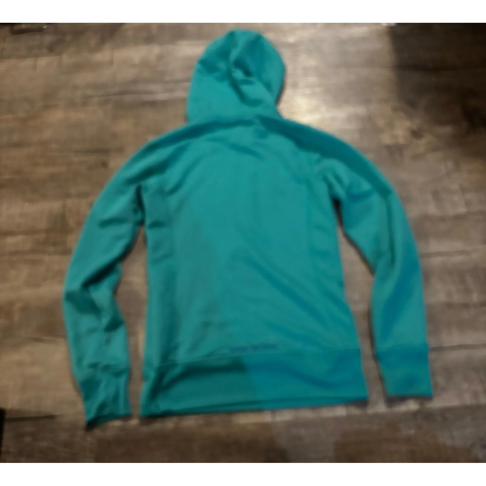 Under Armour Teal Blue Fleece Hoodie Sweatshirt Women's XS Loose Fit Pullover - Image 3