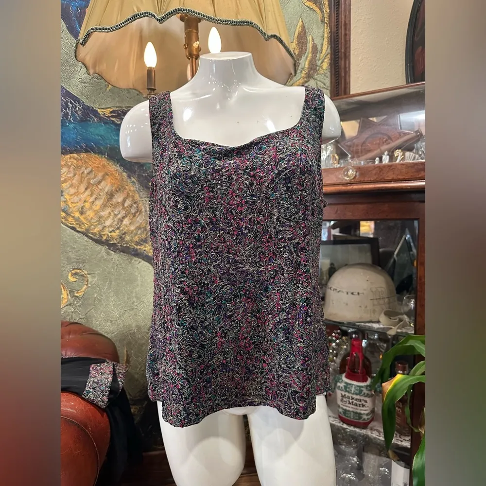 EUC Alex Evenings Black and Pink Blouse 2 pice set with Square Neckline - Image 6