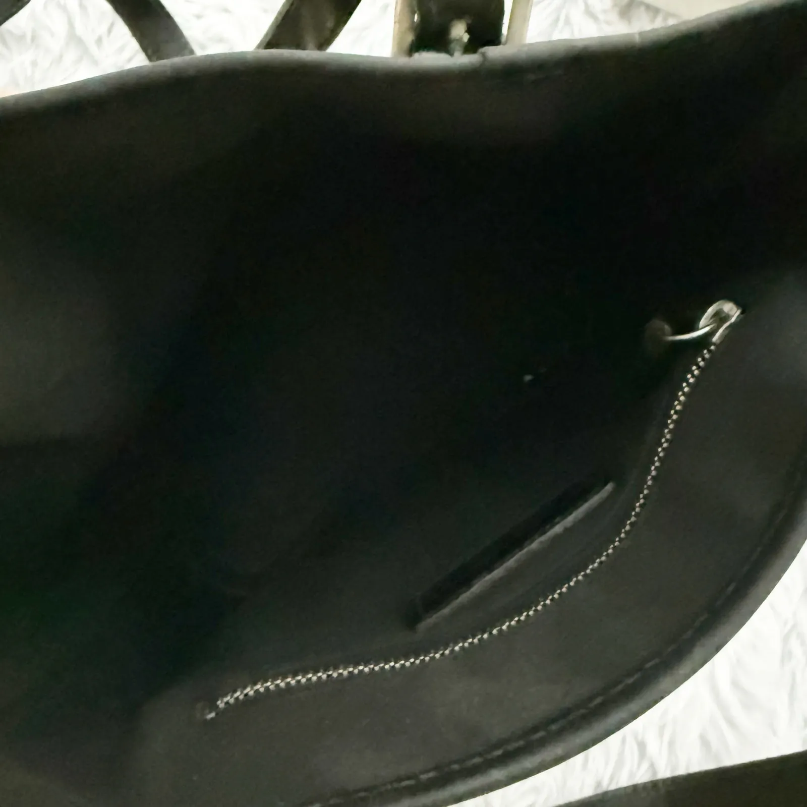 RALPH LAUREN | Classic Black Cream Beige Coated Fabric Houndstooth Bag Vintage - Image 9