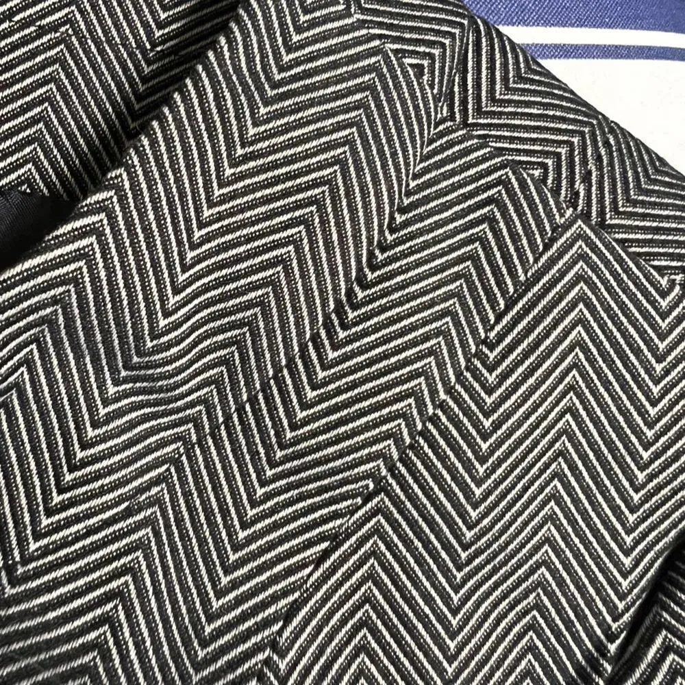 DIR) Chadwicks‎ Women Size 2P 2 Blazer Petite Black Grey Jacket office - Image 10