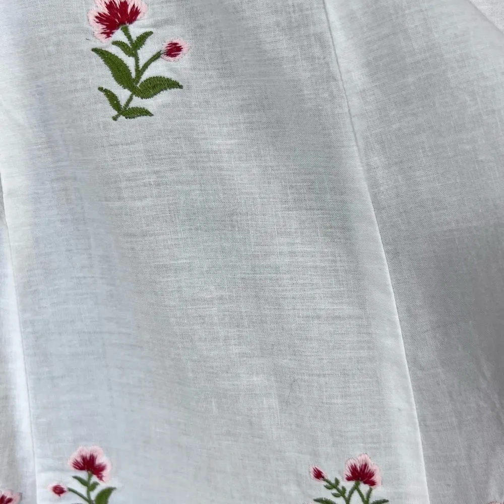 The Pearl Pagoda Poppy Embroidered Floral Midi Dress White Size undefined - Image 11