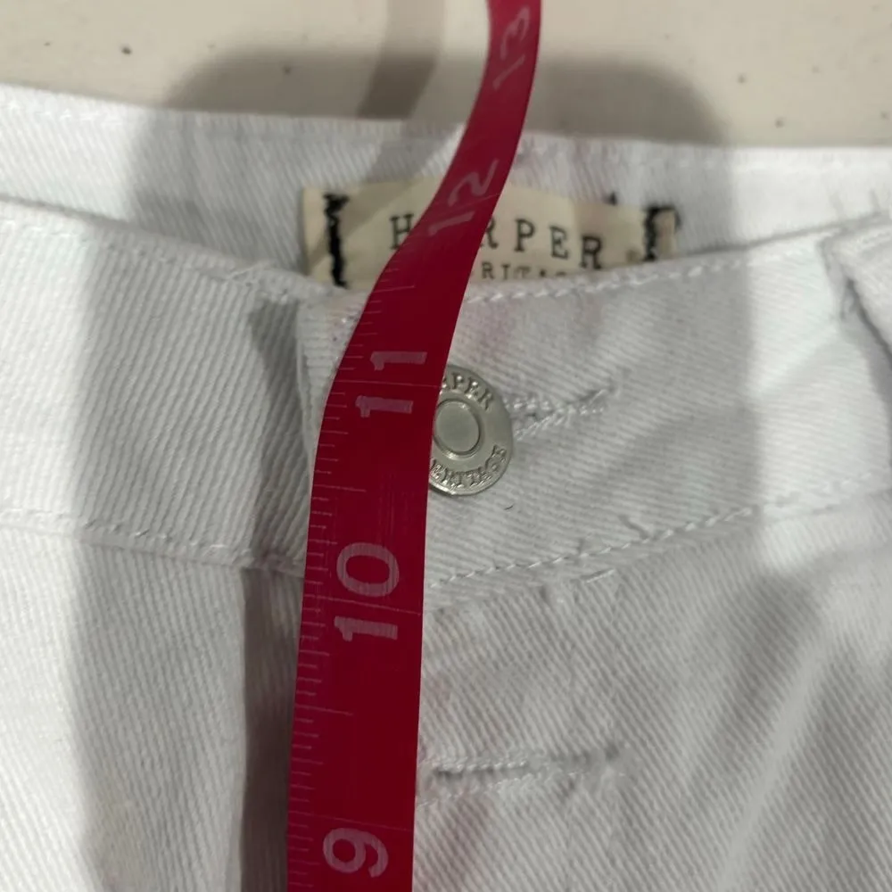 Harper Heritage White Distressed‎ Jean Shorts Size 30 Francesca's - Image 8