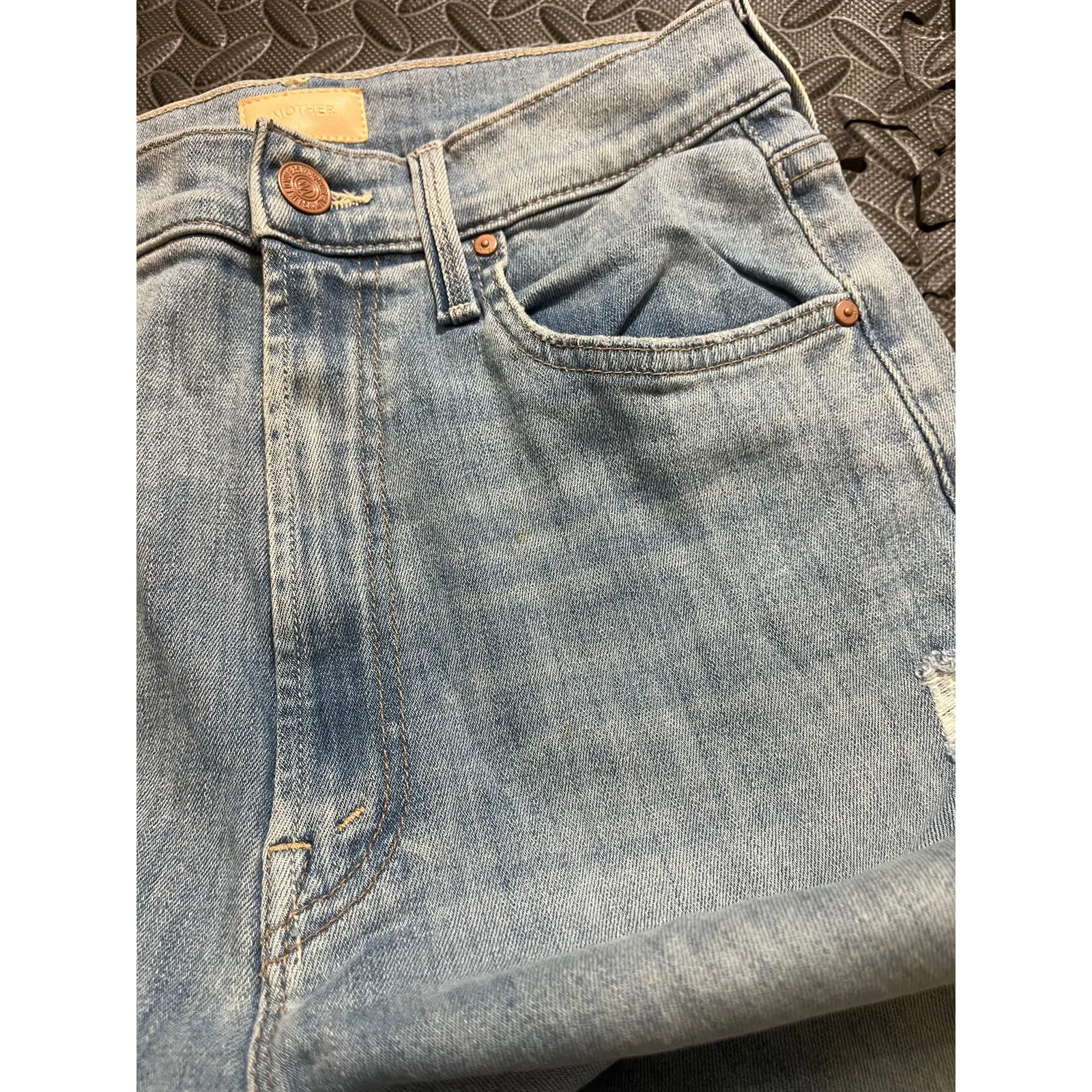 Mother High Waisted Rider‎ Skimp Dreamer Light/Pastel Blue Womens Size 26 - Image 5