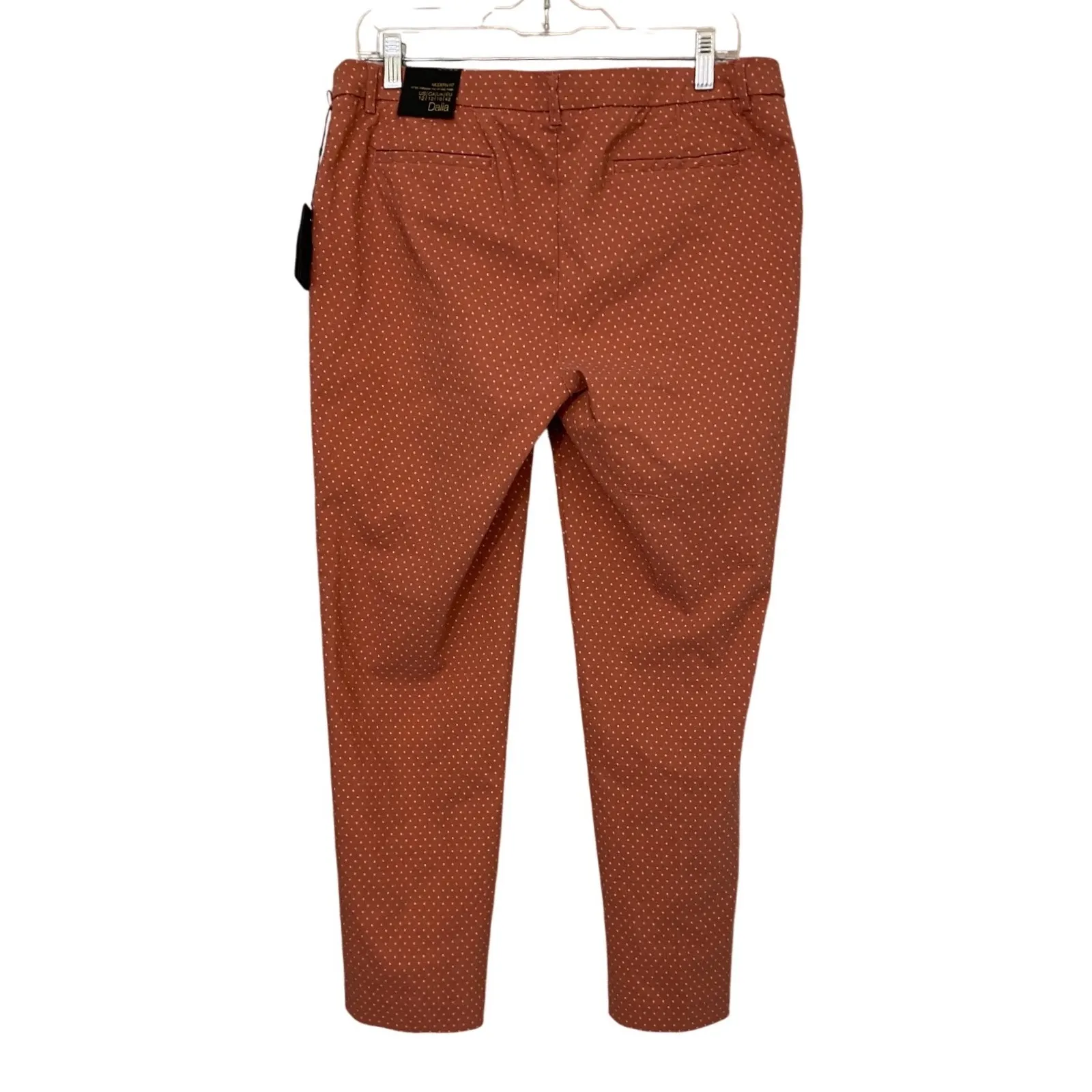Dalia Polka Dot Modern Fit Cropped Pants Womens Size 12 Coral NWT Orange - Image 8