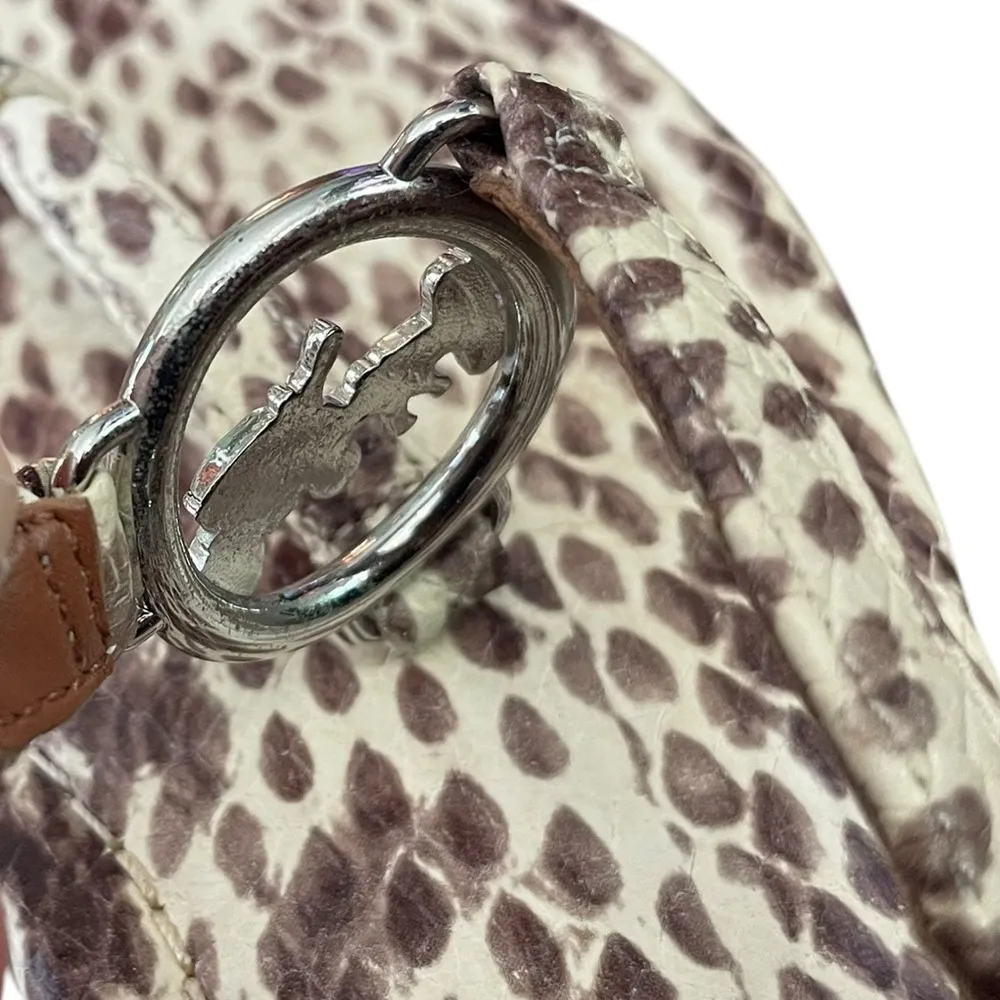 Coach Jazmin Leather Faux Snakeskin Natural Thong Strap Buckle Sandal - Image 5