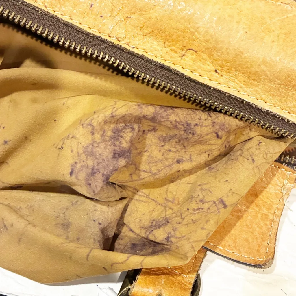 Patricia Nash Brown Leather Multi Color Floral Satchel Handbag - Image 8