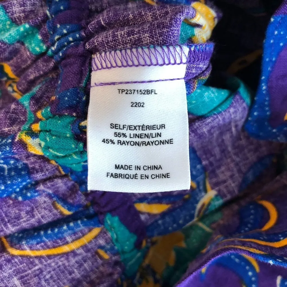 NWT Derek Lam 10 Crosby Purple Reef Long Sleeve Breanna Top & Shorts Set Size 4 - Image 9