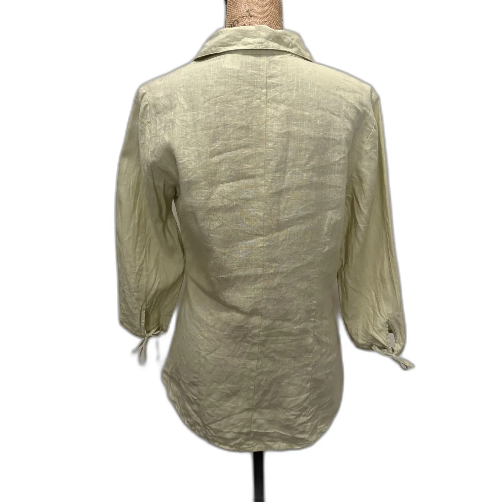 Vintage Richard Malcolm Button Up Shirt 100% Irish Linen Green Size Medium‎ - Image 3