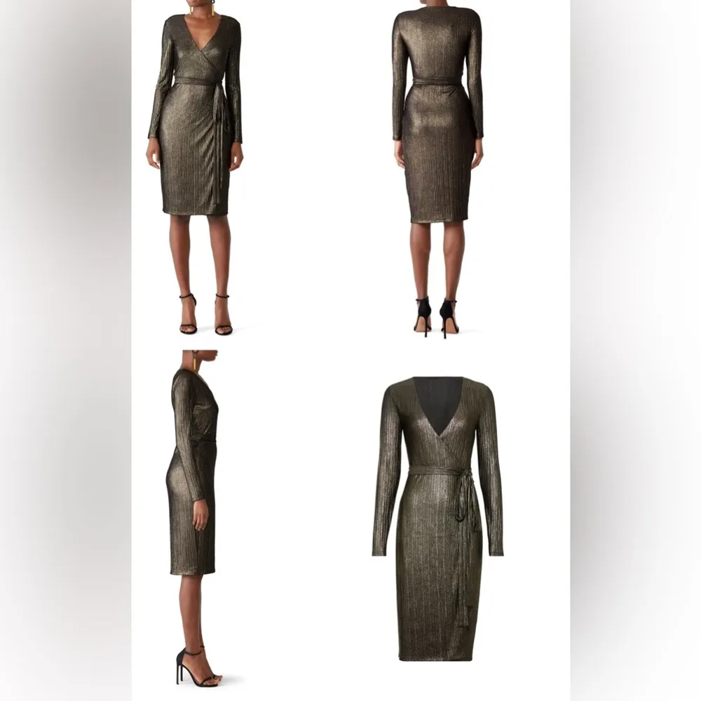 RACHEL ROY COLLECTION 
Gold Pleated Dress Wrap - Image 4