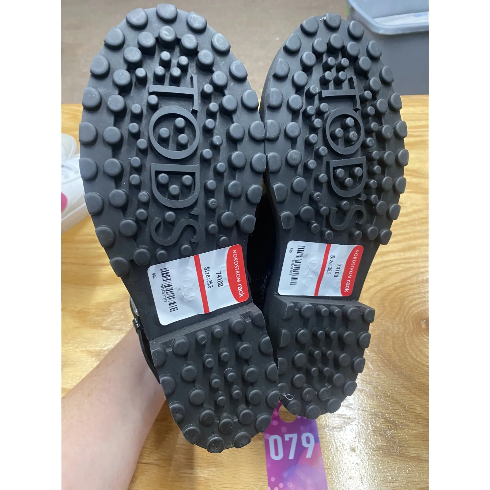 Tod's Women's 6.5 Black Patent Leather Side Zip Lace Up Ankle Strap Combat Boots - Image 5