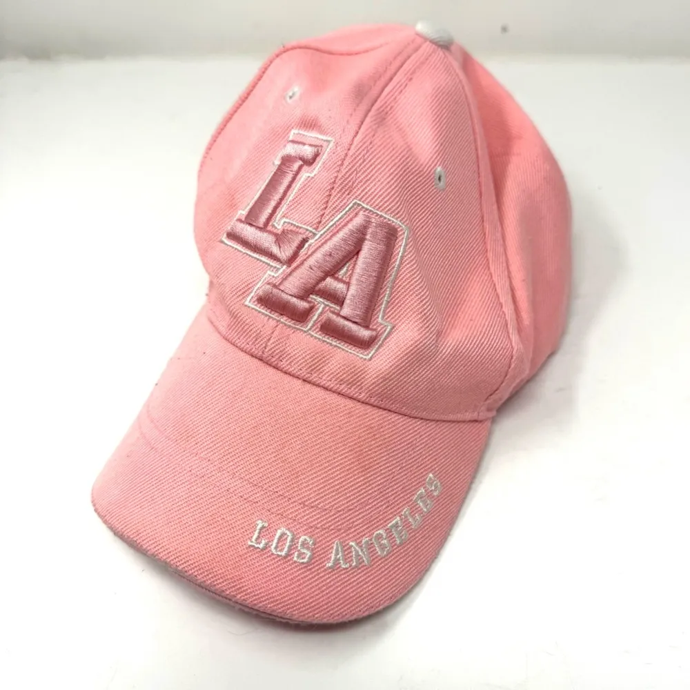 LA Los Angeles pink baseball cap, one size - Image 2