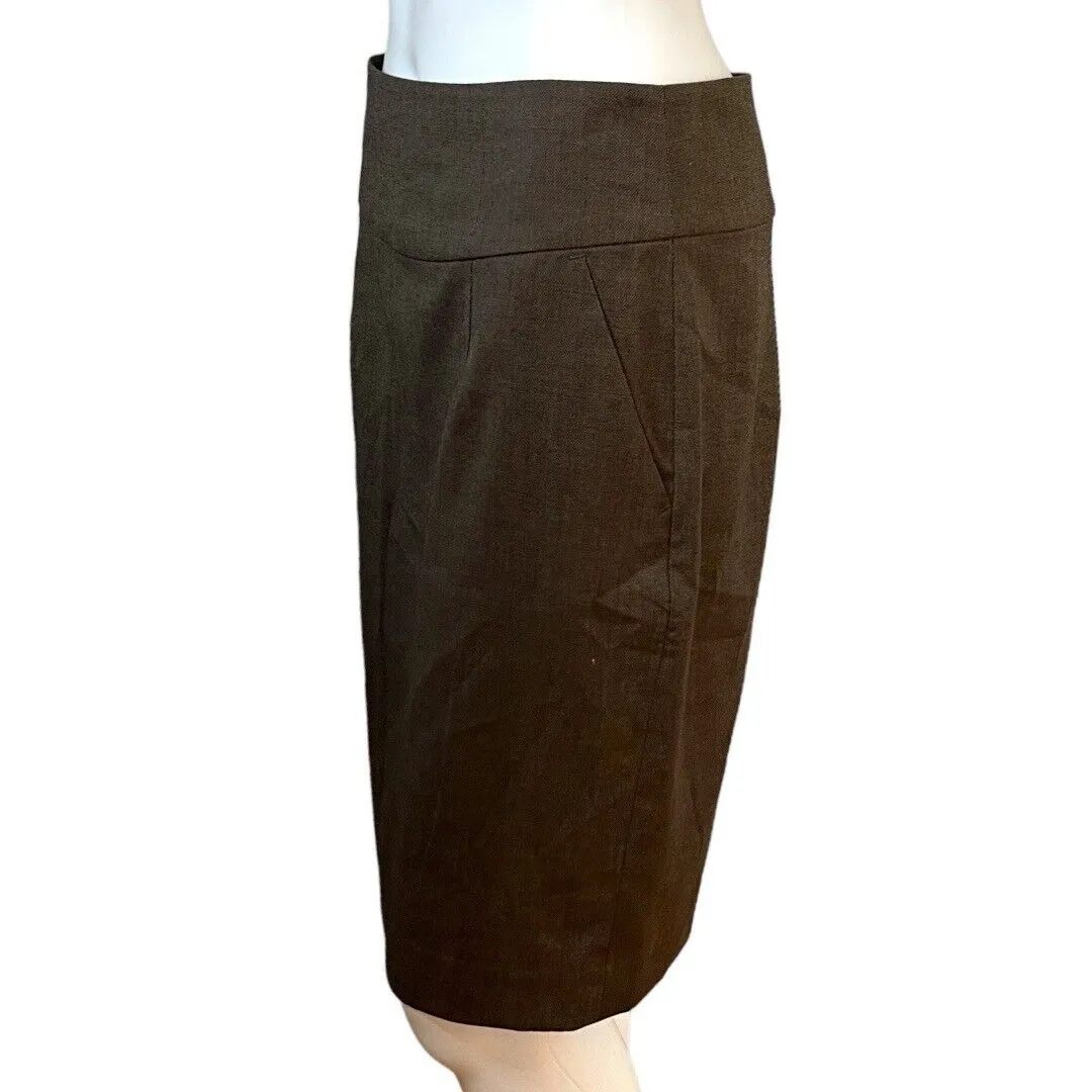 Banana Republic Skirt‎ Womens 8 Brown Pencil Straigtht Classic Essential Career - Image 3