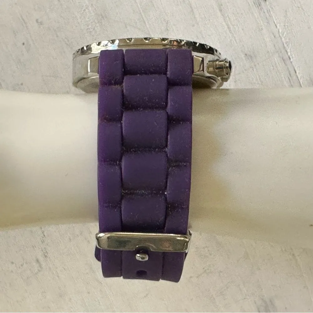 Bréda zebra rhinestone watch with purple band - Image 3