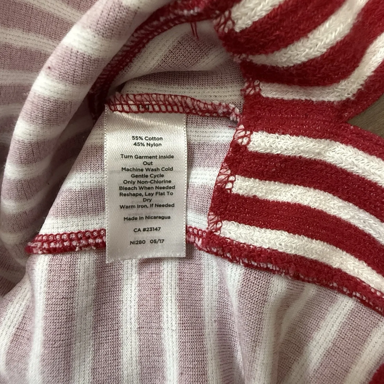 T By‎ Talbots Terry Cloth Striped 3/4 Sleeve Sweatshirt Sweater SMALL - Image 4