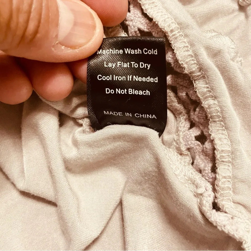 POL Floral Applique Blouse Embroidered Taupe Women's Top S - Image 10