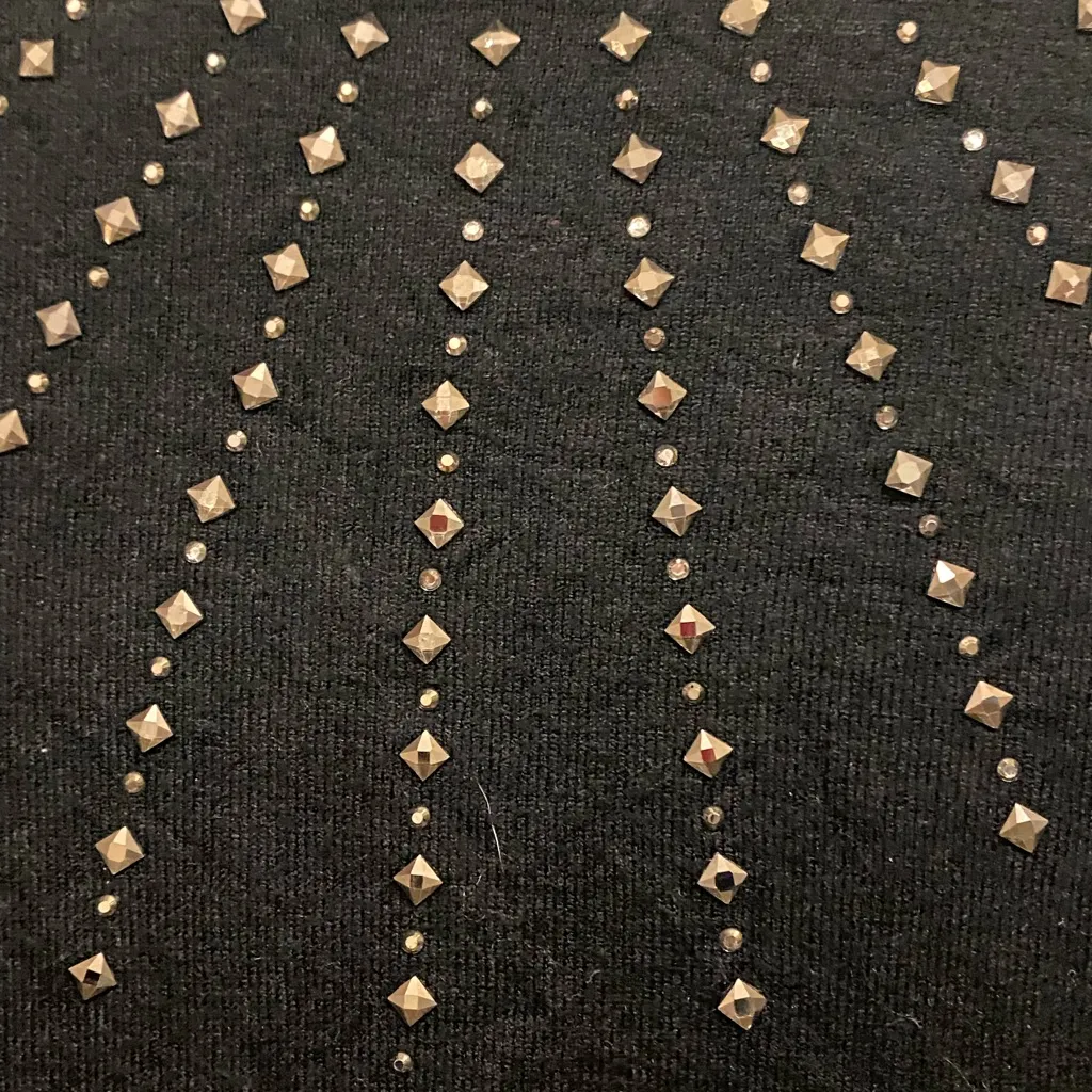 Vila Milano Womens Wool Blend Black Long Sleeve High Neck Top Shirt L Jeweled - Image 3