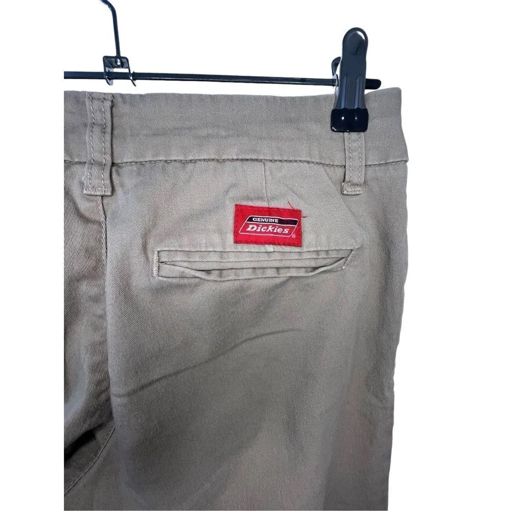 Juniors Dickies Basic Mid-Rise Bootleg Sturdy Tan Khaki Pants - Image 4