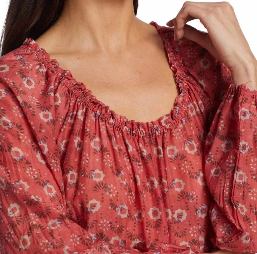 Xirena Jia Floral Print Mini Dress Size Large Coral Blush - Image 6