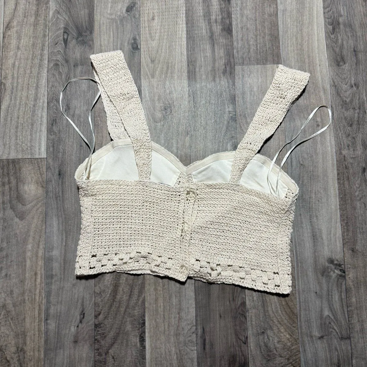 Zara crochet knit beachy bustier crop tank top - Image 6