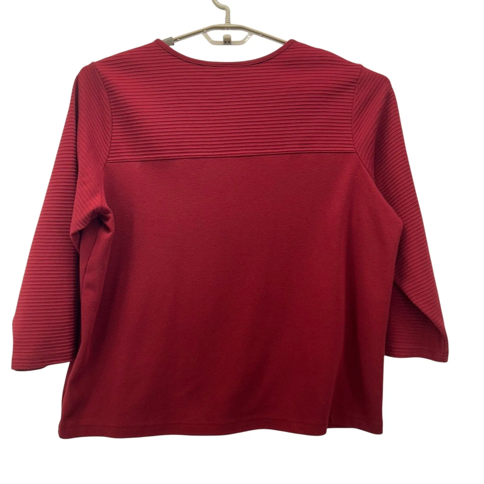 Denim And Co Womans Cardigan Size 2X Maroon Wine Autumn Fall Warm Comfy‎ Cozy Red - Image 4